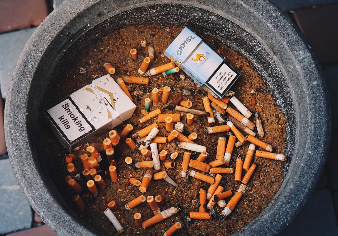 Smoking, ashtray, cigarettes — Ease Discomfort With Specialized Back Pain Physiotherapy Sessions